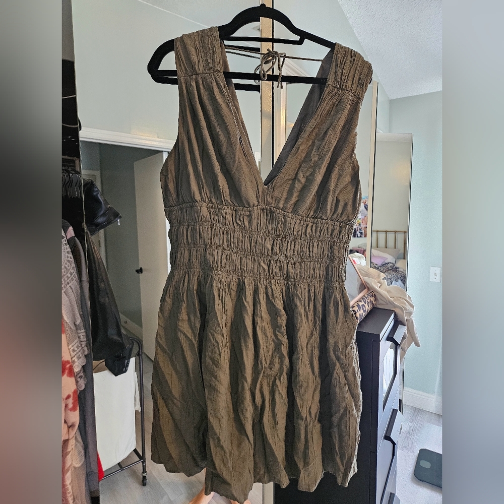 Olive Green XL Mini Stretchy Abercrombie Dress